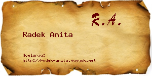 Radek Anita névjegykártya